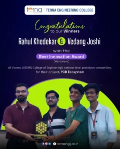 Terna Engineering College Students Win Best Innovation Award at Vyoma, Pune